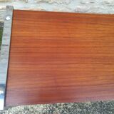 Chrome and teak coffee table
