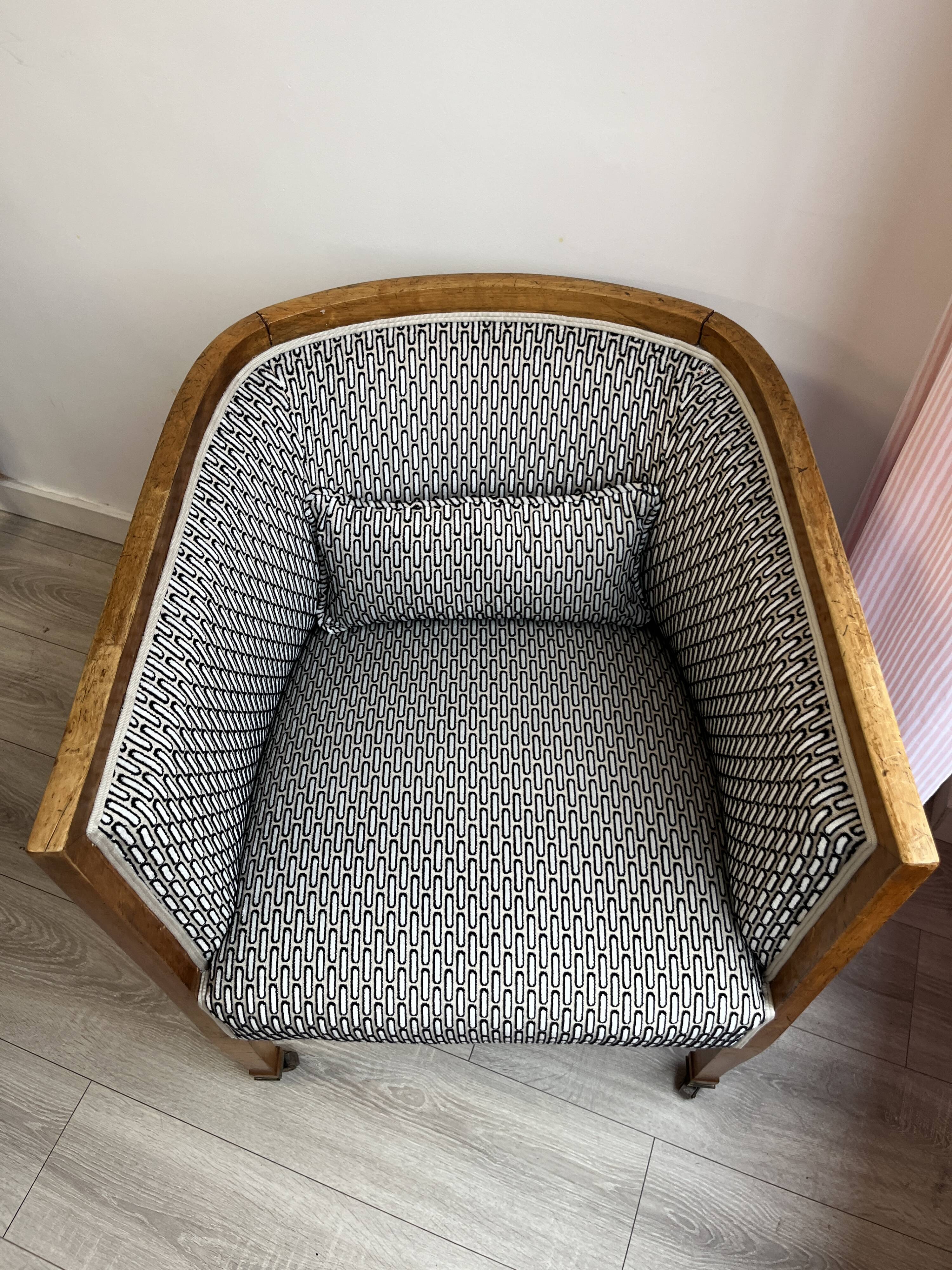 Art Deco Style Barrel Armchair