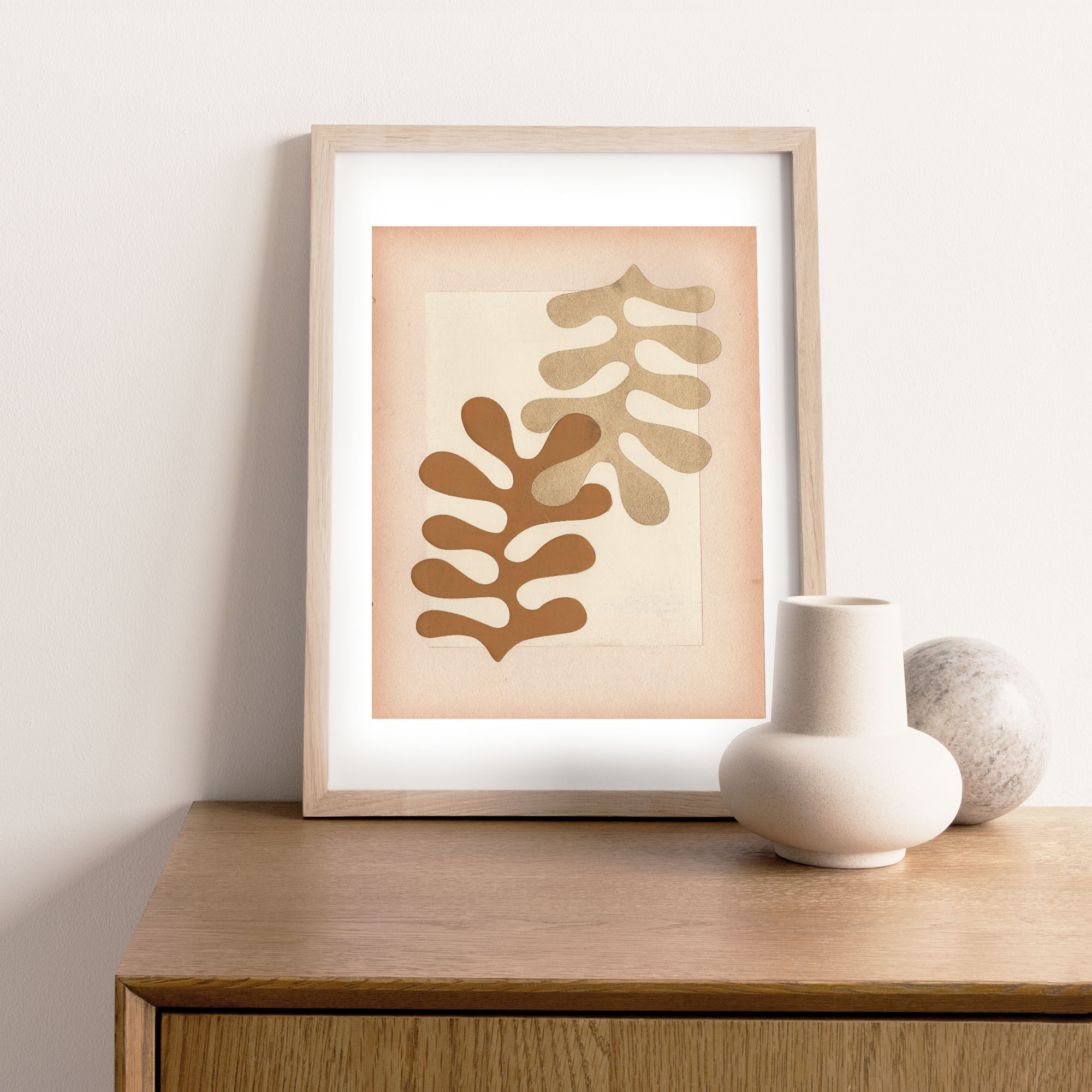 Original Matisse-inspired collage dated and signed without frame