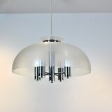 Suspension Doria chrome et lucite dome