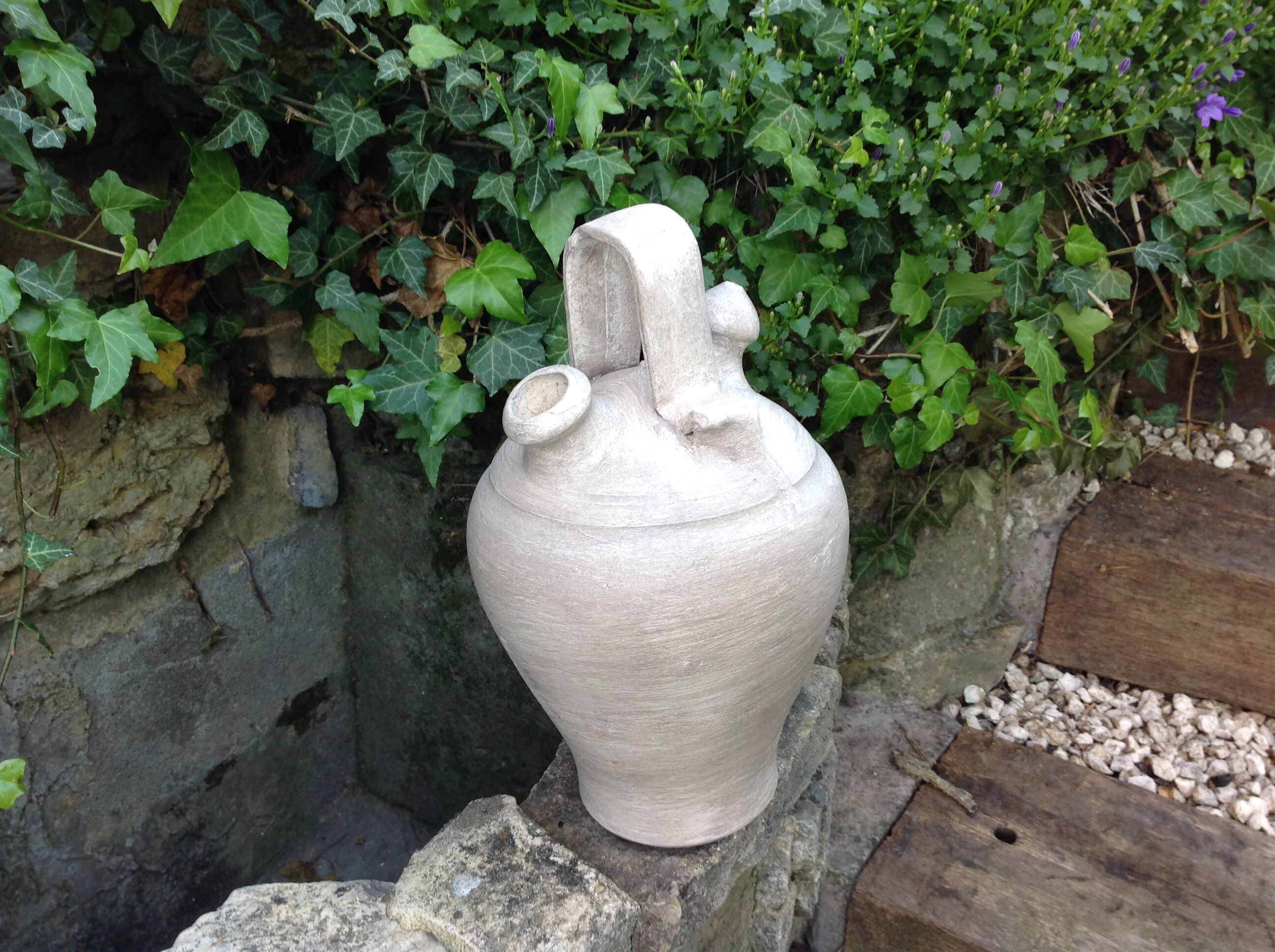 Old painted terracotta gargolet 60s-70s