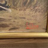 HST oil painting, Ermanno Clara, wild duck, late 19th early 20th century