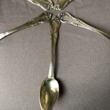 5 small spoons in glazed silver, late 19th century