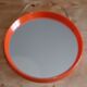 Vintage mirror round plastic orange