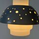 Metal and blue glass ceiling light by Ernest Igl for Hillebrand, 1950s, Germany