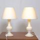 Pair of white glass lamps by Luxus Lighting, Sweden, 1980