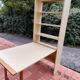 Vintage Pine Freestanding Retractable Bookcase Desk Table