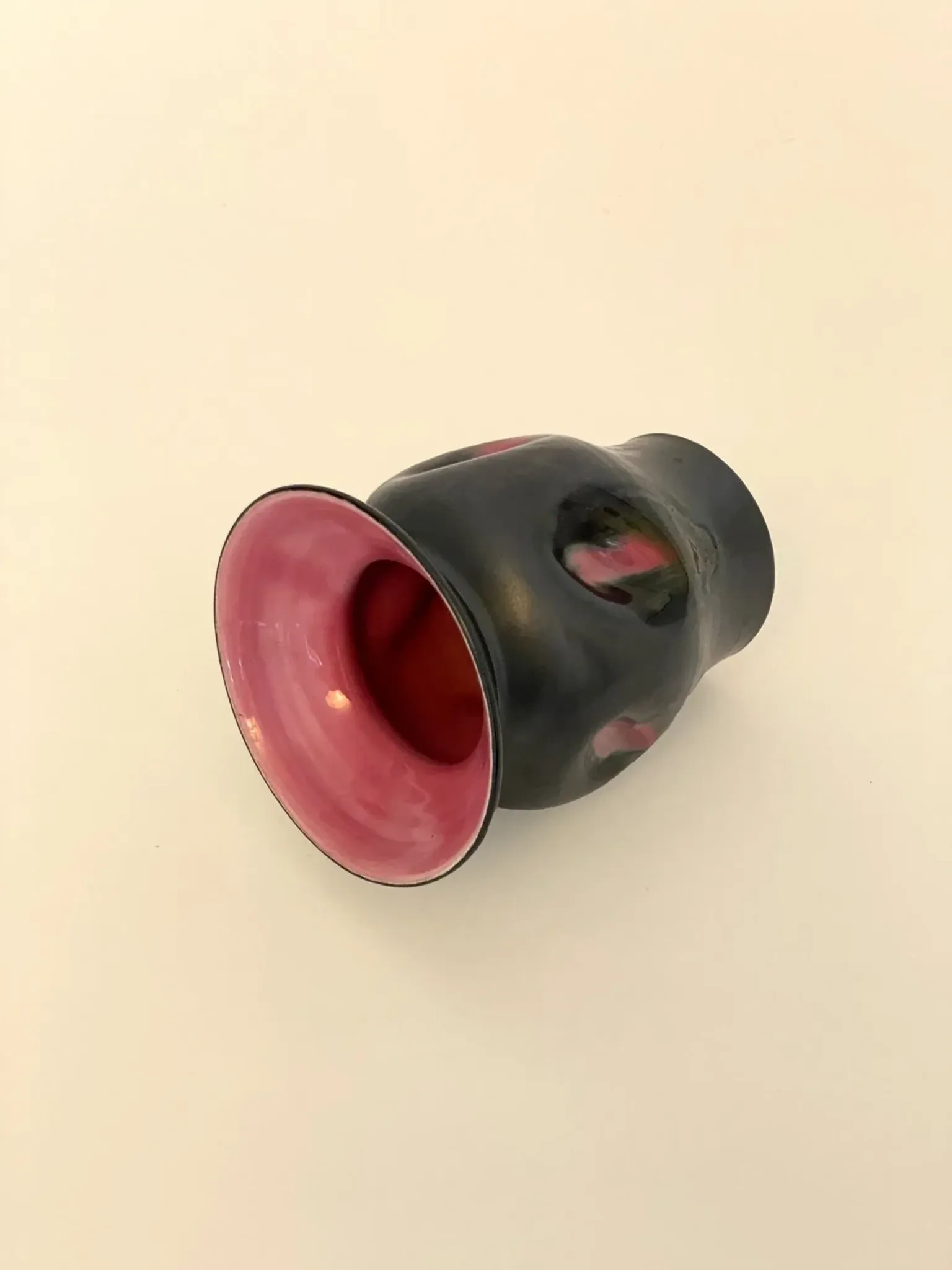 Black ceramic vase