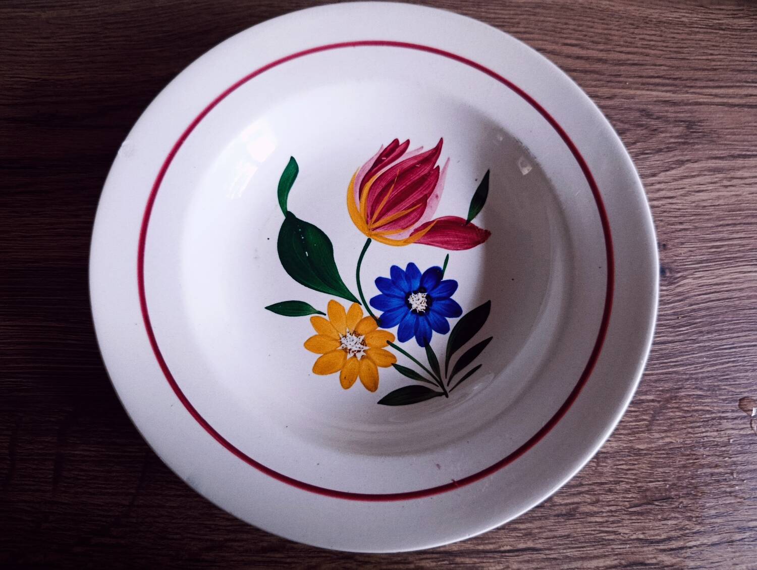 7 antique earthenware soup plates from Sélestat de Sarreguemines