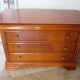 Cherry wood ogee chest of drawers - 4 drawers - 80s - long chest of drawers - Louis Philippe style