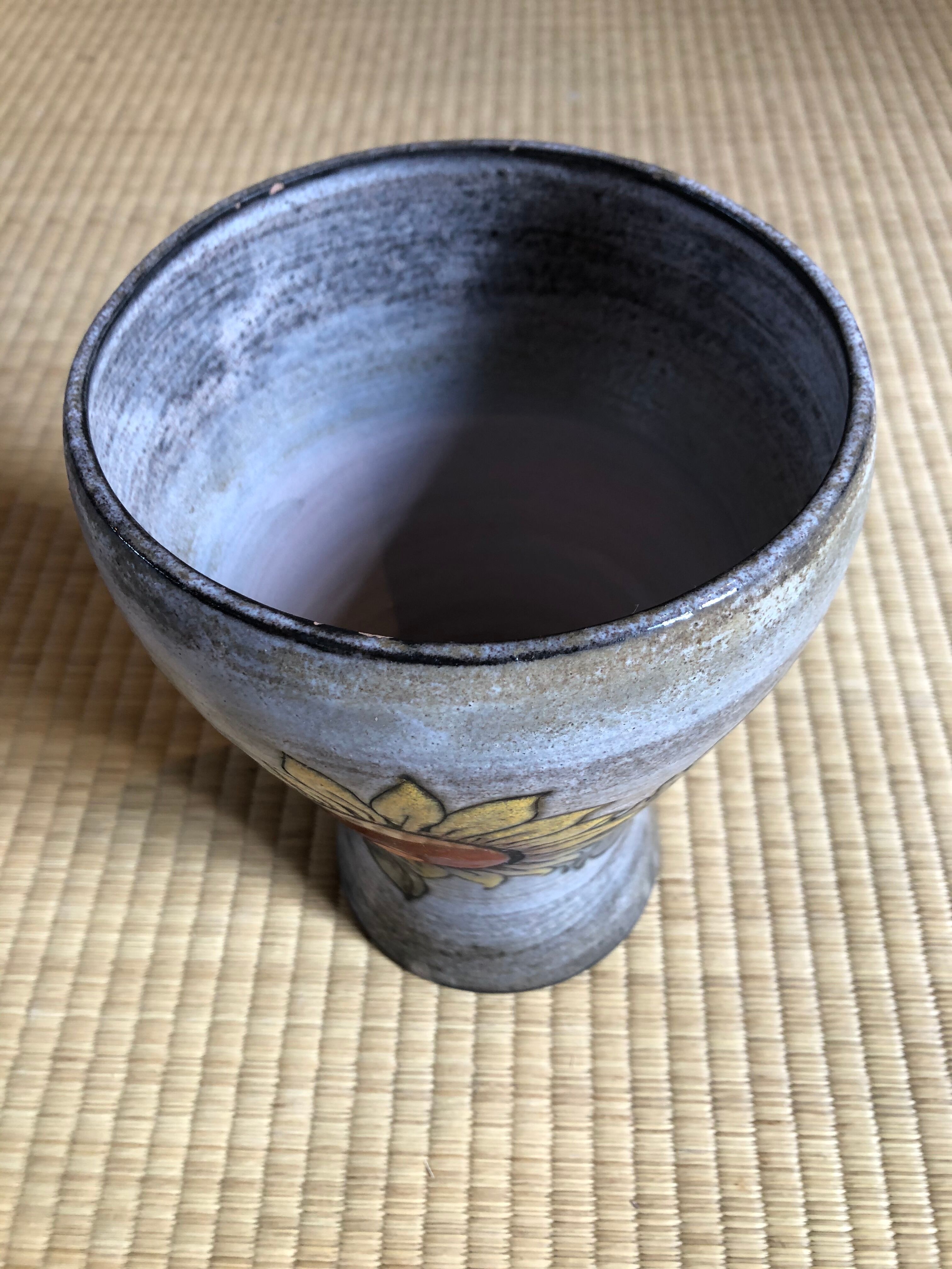 Sunflower vase signed Fonck and Matéo, Vallauris 60s