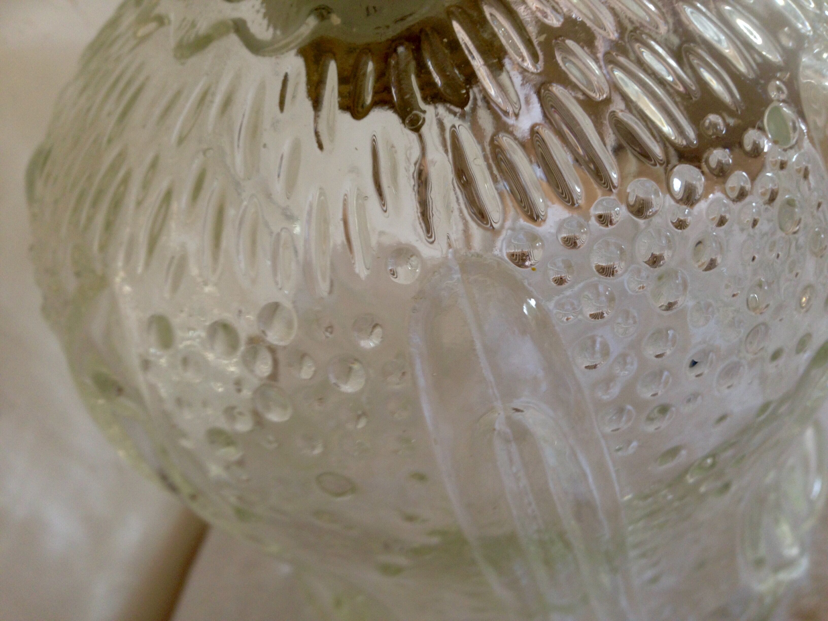 Suspension Tulip glass to relief transparent vintage