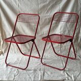 Red folding chairs Talin Italy, 1980