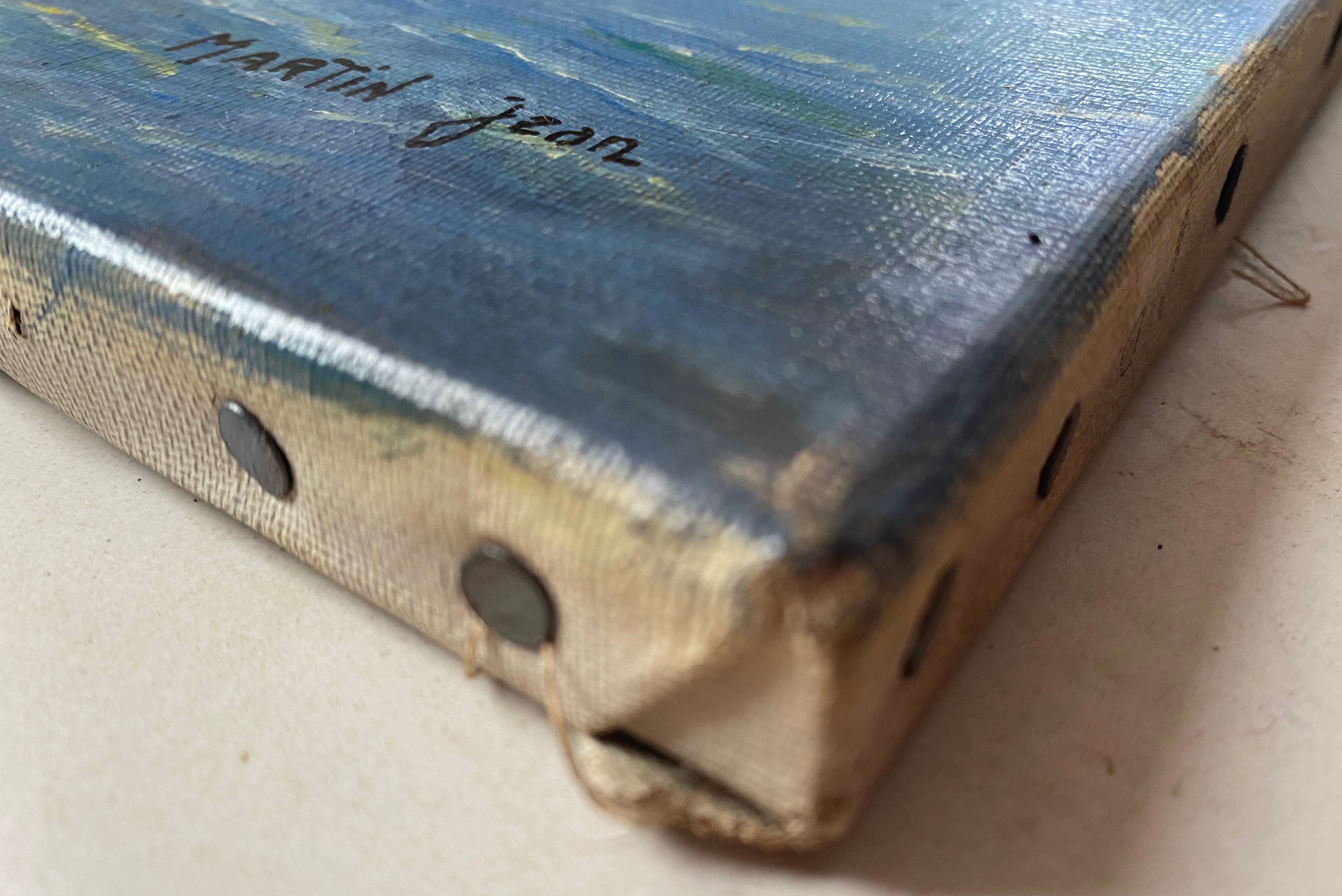 Painting "Breton Marine" or Normandy, HST Village on the coast Jean Martin