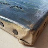 Painting "Breton Marine" or Normandy, HST Village on the coast Jean Martin