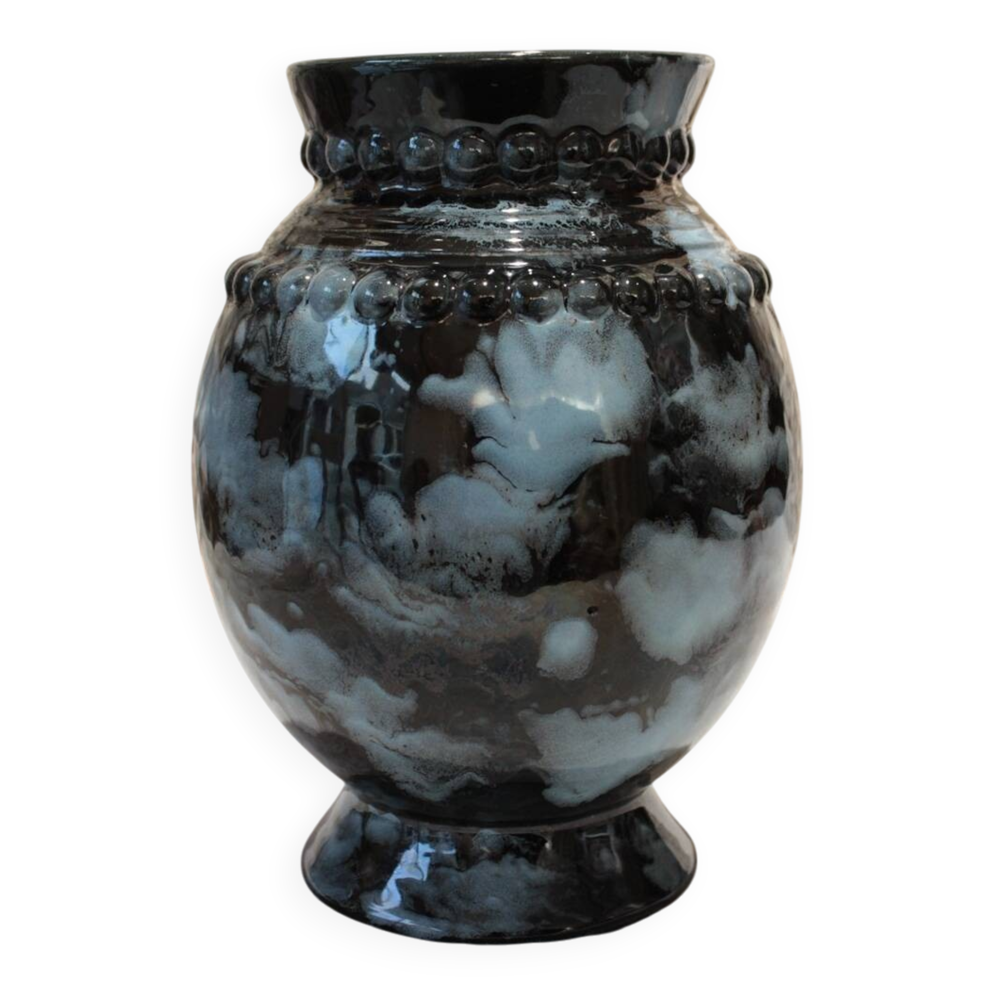 Blanche Letalle 'Night Sky' Vase (1901-1990), Saint Clément earthenware factory