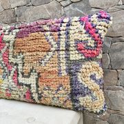 Vintage Berber kilim cushion cover: Moroccan wool cushion 60x40cm
