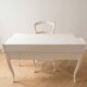 Ensemble bureau secrétaire rétro et sa chaise en bois beige