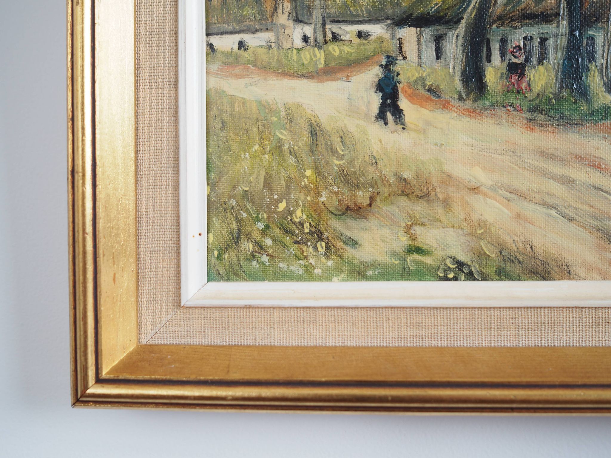 Painting „The Farm under the Willows”, Scandinavian design, 1960s