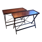 Set of two Habitat mahogany consoles