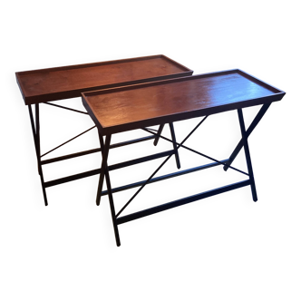 Set of two Habitat mahogany consoles