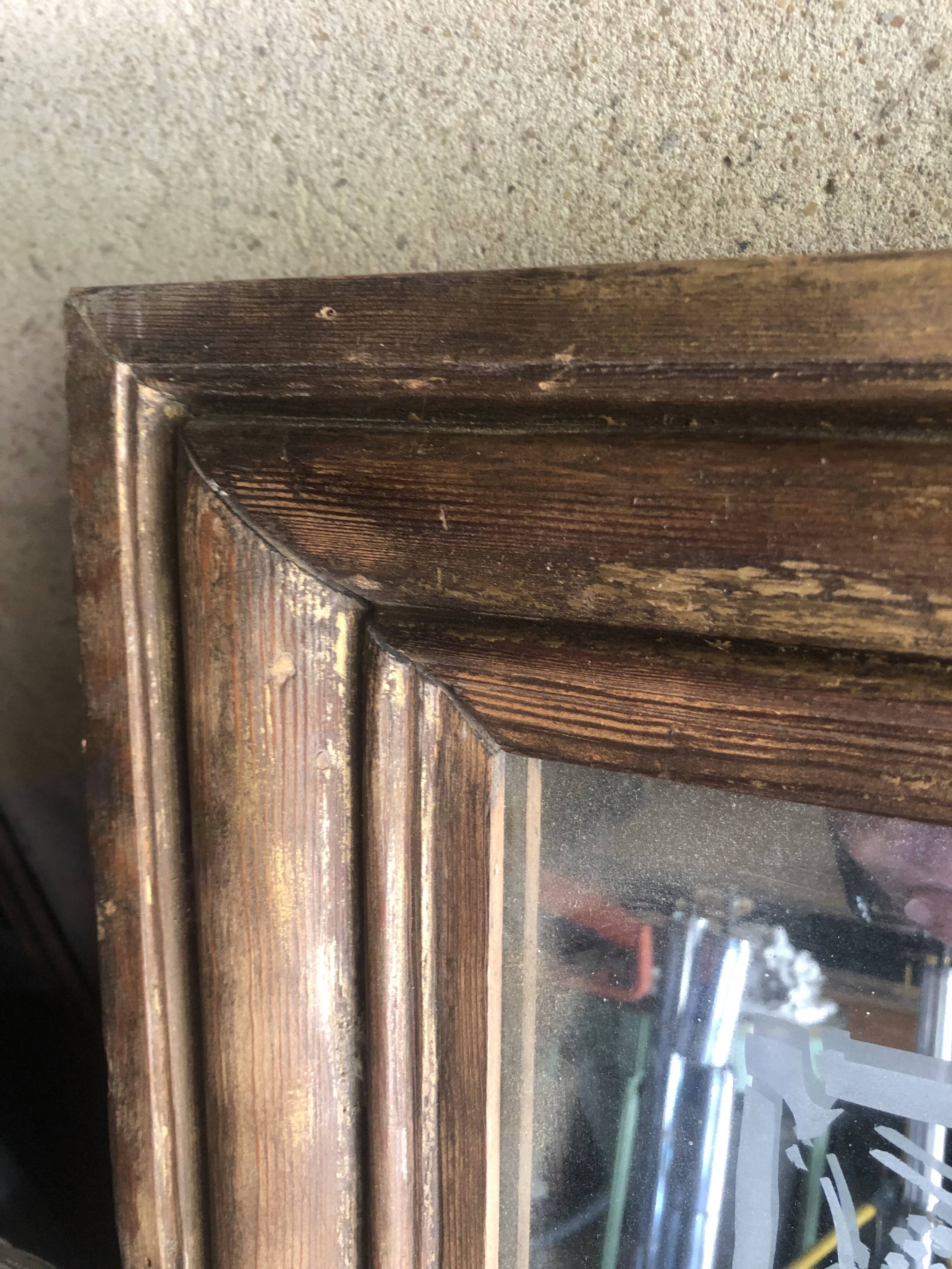 Large 18th century mirror with sandblasted decoration