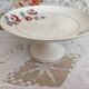 Compotier on pedestal, cake display in Terre de Fer Saint-Amand decoration old gray roses