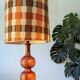 Large turned wooden lamp from the 1960s, signed JS Guy.