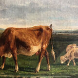 A. Cortaix, Vaches au pré, oil on canvas XIX
