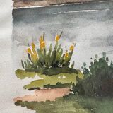 Original watercolor signed Douet (20th century)