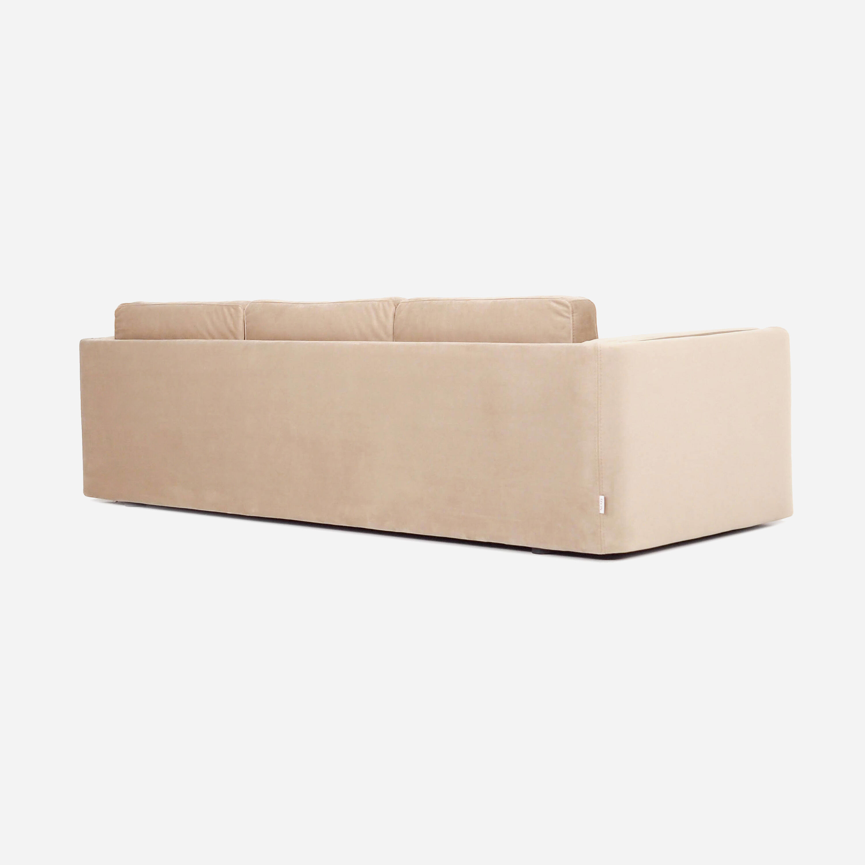 Canapé bergen beige velour, design scandinave