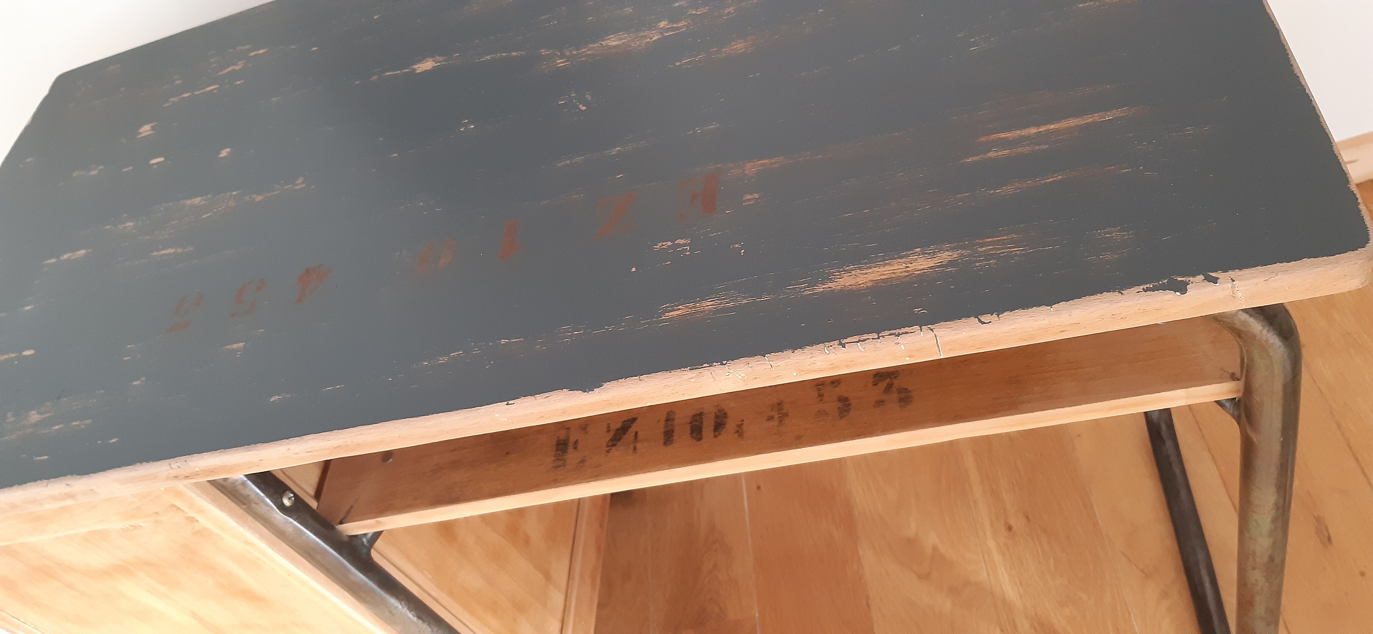 Old metal and wood desk