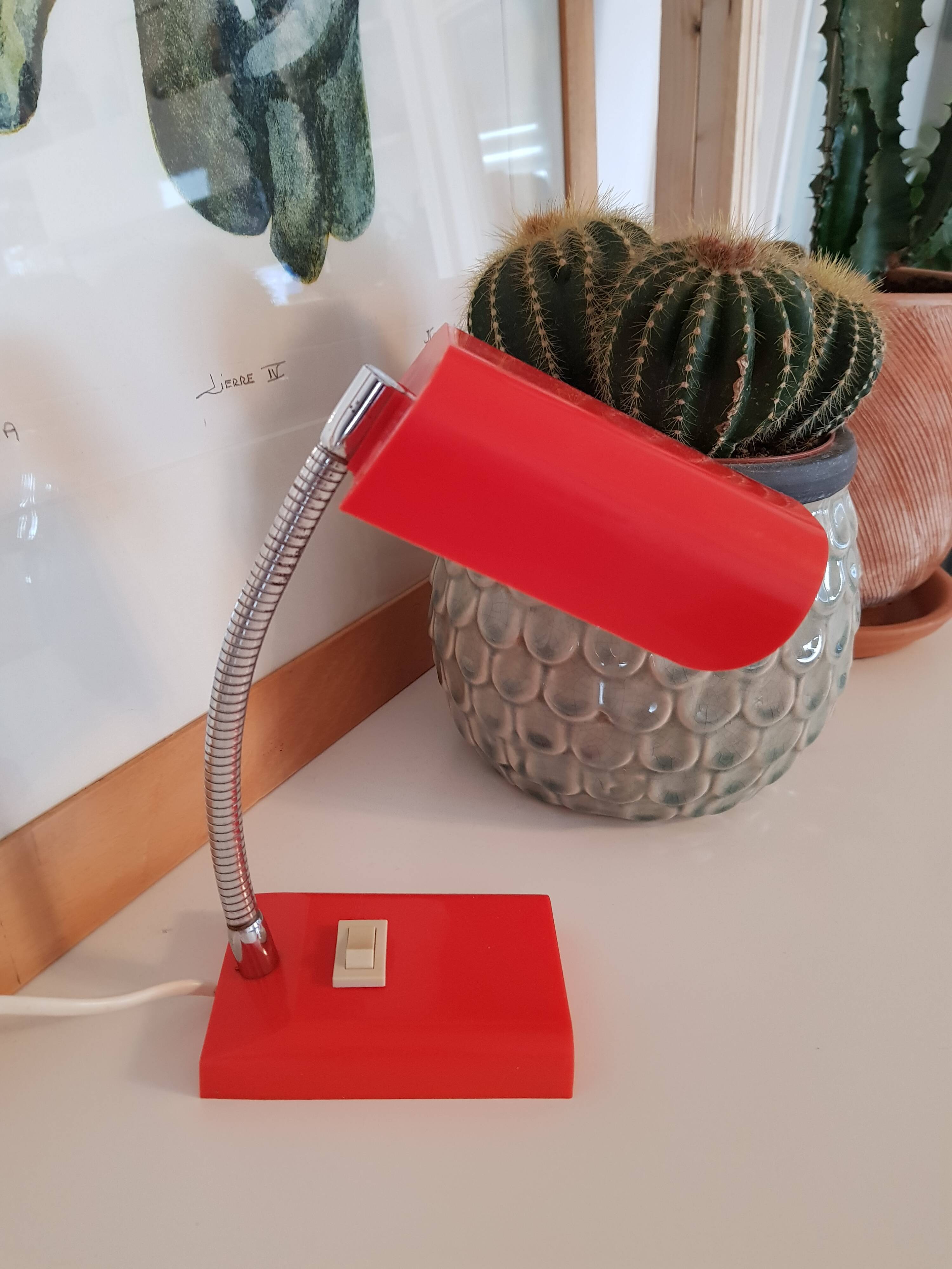 Mini lampe de bureau plastique orange