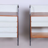 Restored MidCentury Cabinet Set, Mahogany, Revived Polish, Central Europe, 1950s