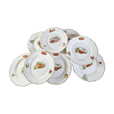 Lot de 8 assiettes plates légumes