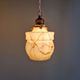 Art Deco trio of suspensions in opaline and marbled ouraline, Scailmont, 1920-30.