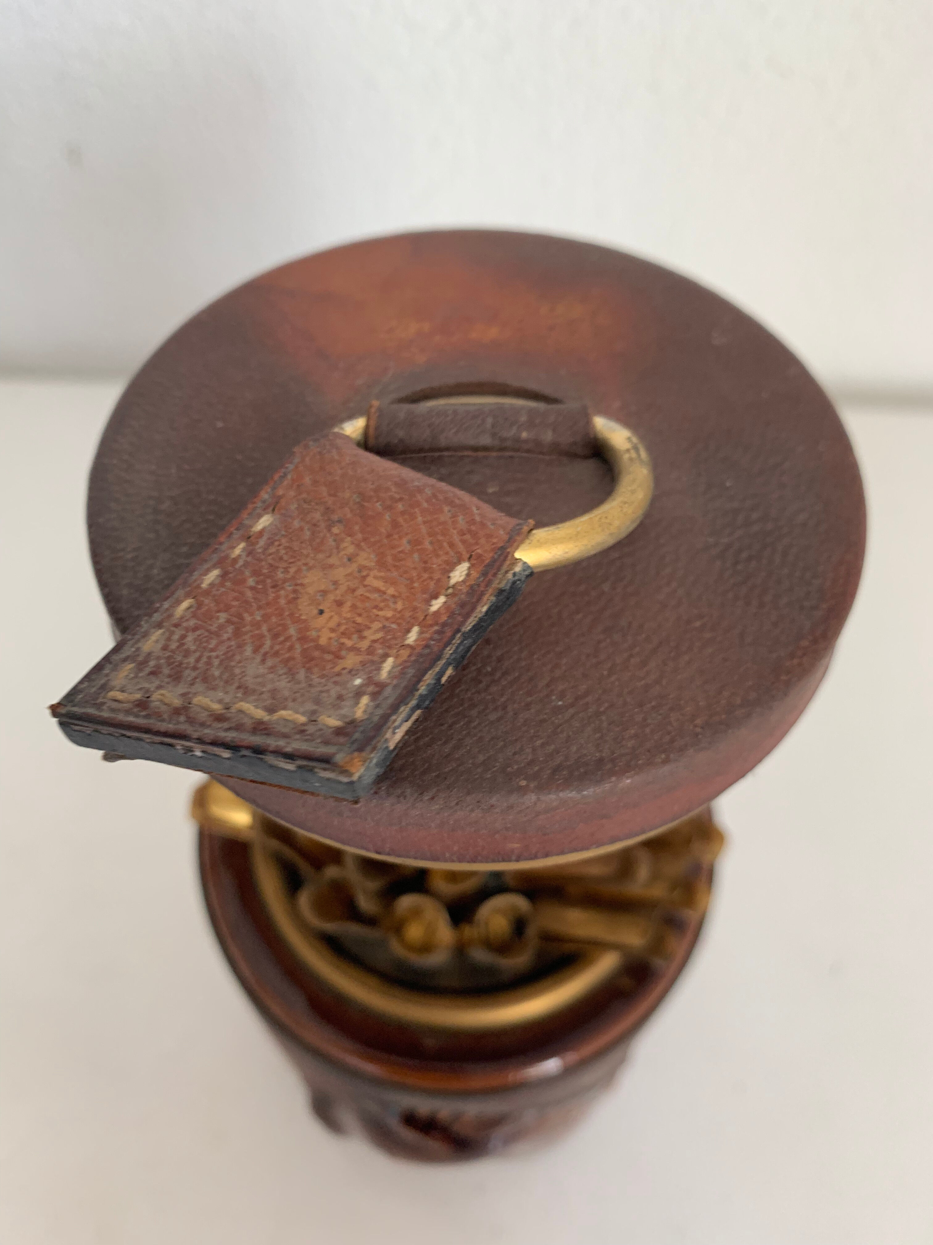 Vintage cigarette holder 1960 Longchamp horse leather - 11 x 10 cm