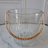 Glass and golden glass bucket 70s