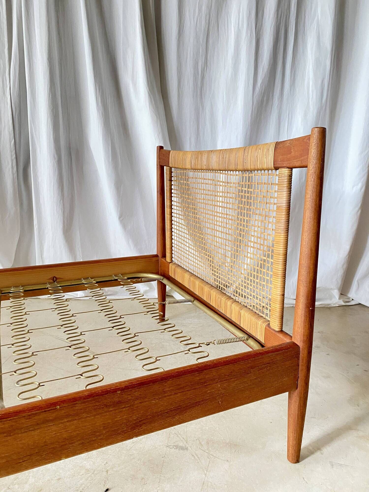 Danish teak bed by Peter Hvidt and Orla Mølgaard for Soborg Møbler.
