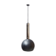 large industrial pendant lamp made of metal and chrome with black shrink lacquer, ball lamp 1960s