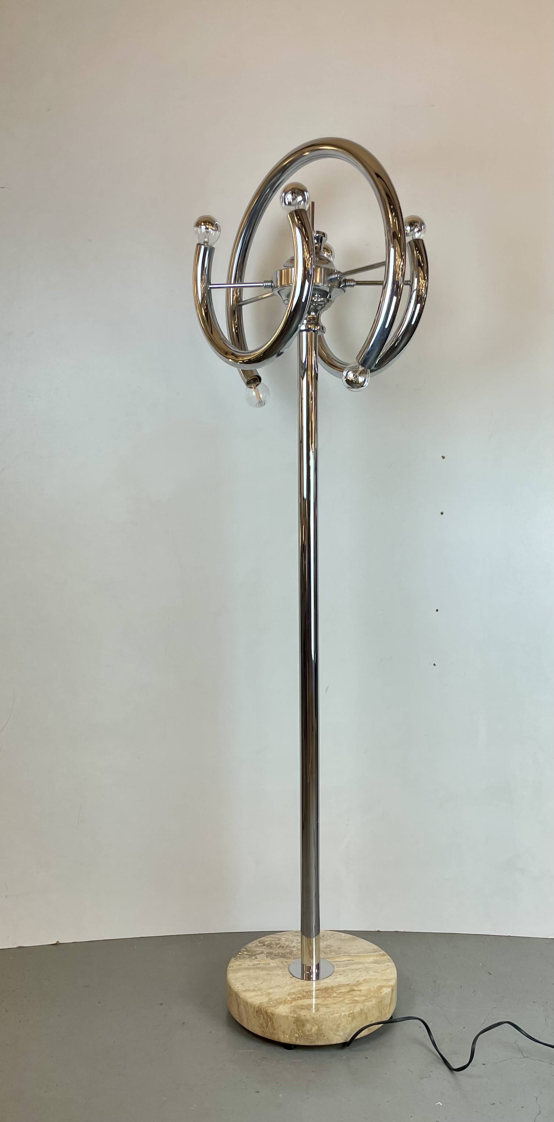 Space-Age Floor Lamp att. to Gaetano Sciolari, Italy, 1970s