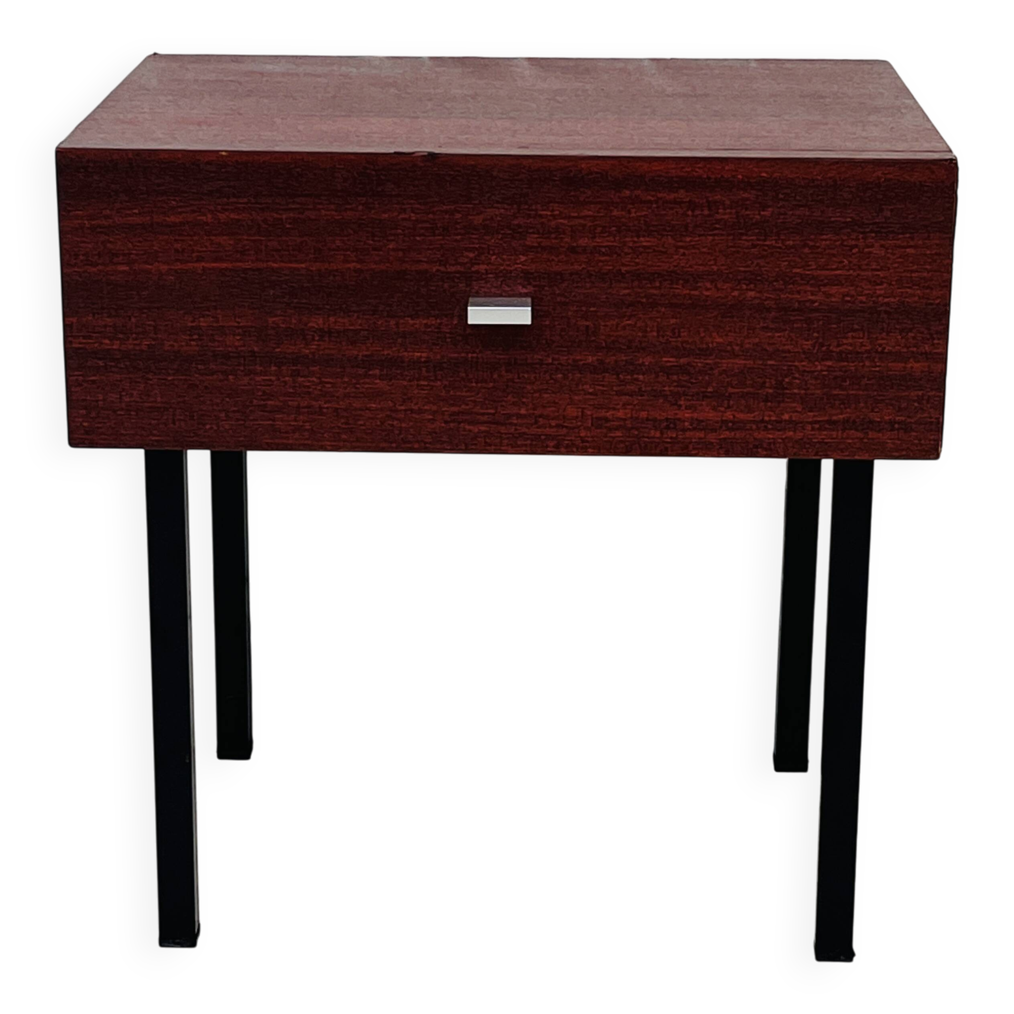 Vintage bedside table wood and metal from the 70s