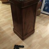 Rolling bedside 4 faces in walnut period Restoration
