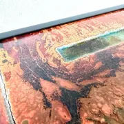 Coffee table by Robert and Jean Cloutier in enamelled lava and metal, 1950s.