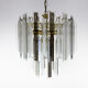 Lustre du milieu du siècle en laiton, verre et lucite, Autriche, années 1970