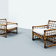 Paire de fauteuils vintage en bambou circa 1950 / 1960