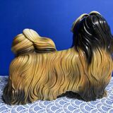 Italian Majolica Shitzu Dog Sculpture by Bravo Italy 1970