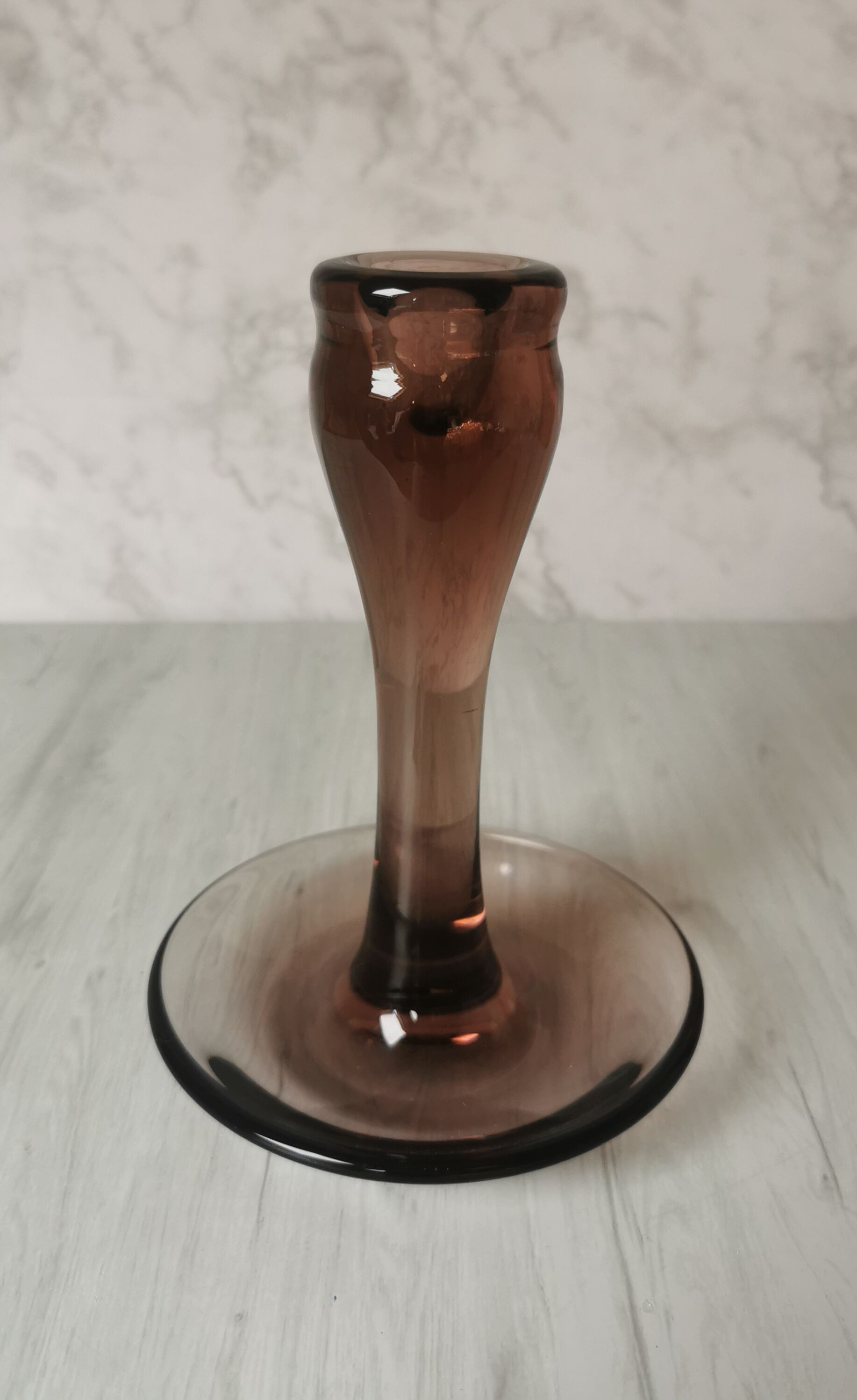Bougeoir verre fumé
