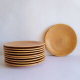 Set of 10 dessert plates Gres Chantilly Longchamp France