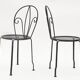 Série de 4 chaises de jardin en métal laqué noir